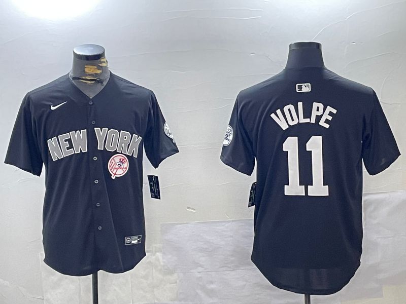 Men New York Yankees 11 Volpe Black Game 2024 Nike MLB Jersey style 12022